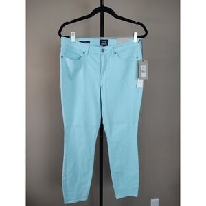 NYDJ for Chico's Skinny Jeans Aqua Blue Cool Control Lift Tuck Size 8 NEW